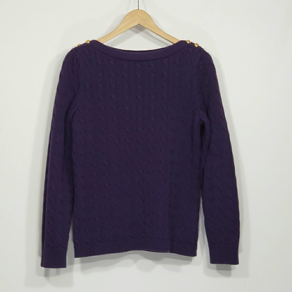 Vintage Lauren Ralph Lauren Purple Cable Knit Sweater Sz XL